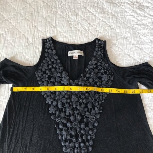Knox Rose Black Open Shoulder Longsleeve Top XL - Picture 5 of 7
